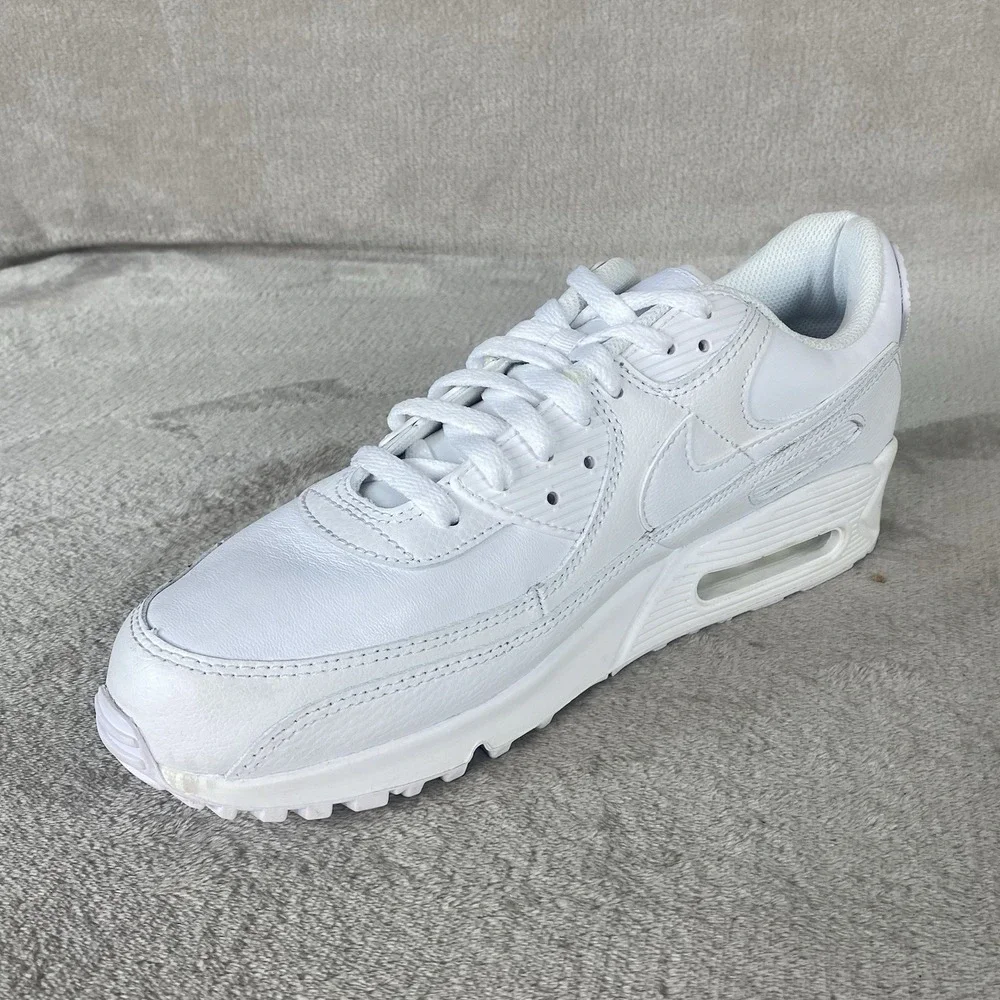 Nike Air Max 90 Shoes Mens Size 13 White Leather Running Sneakers CZ5594-100 NEW